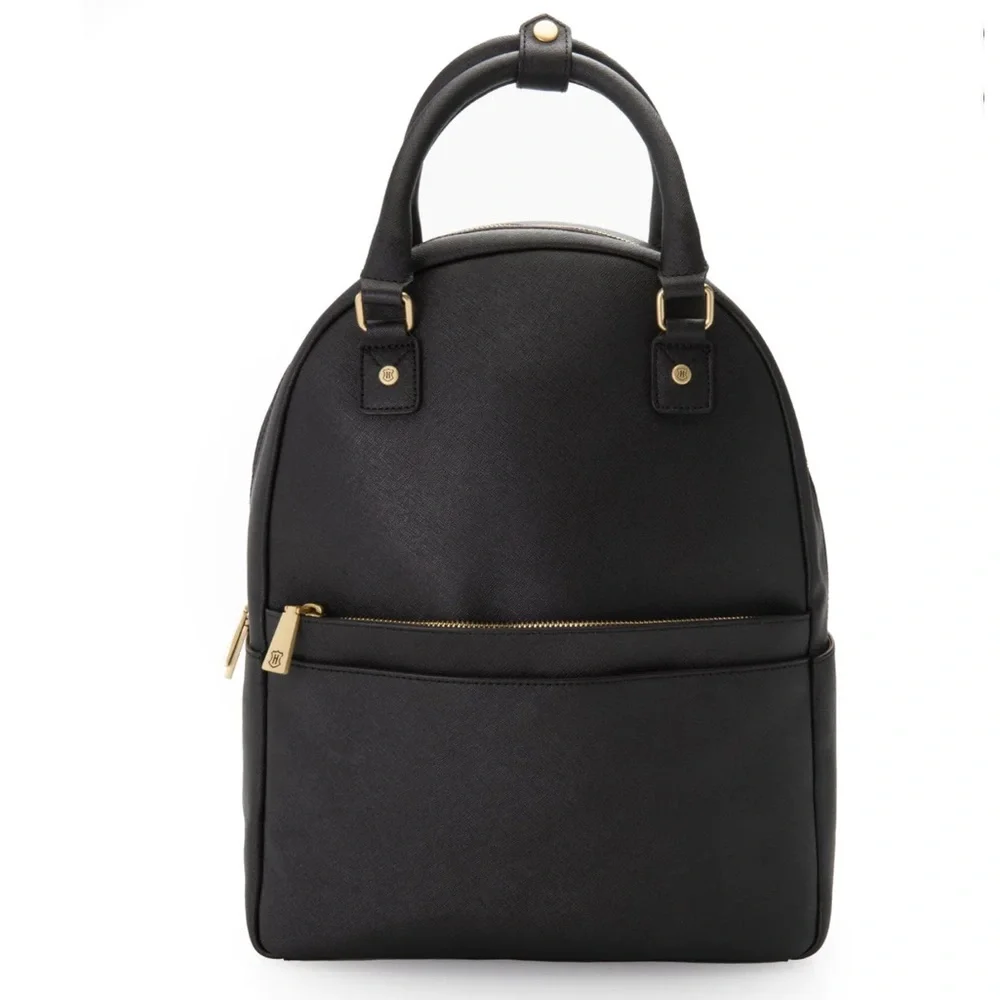 NWT JW Hulme Emma Convertible Black Leather Backpack - Picture 1 of 16